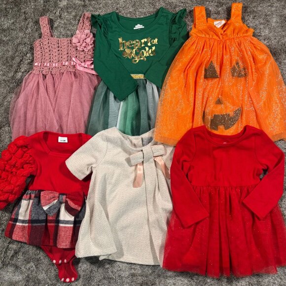 0-12 Month Baby Girl Dress Bundle Of 6 - Picture 1 of 5